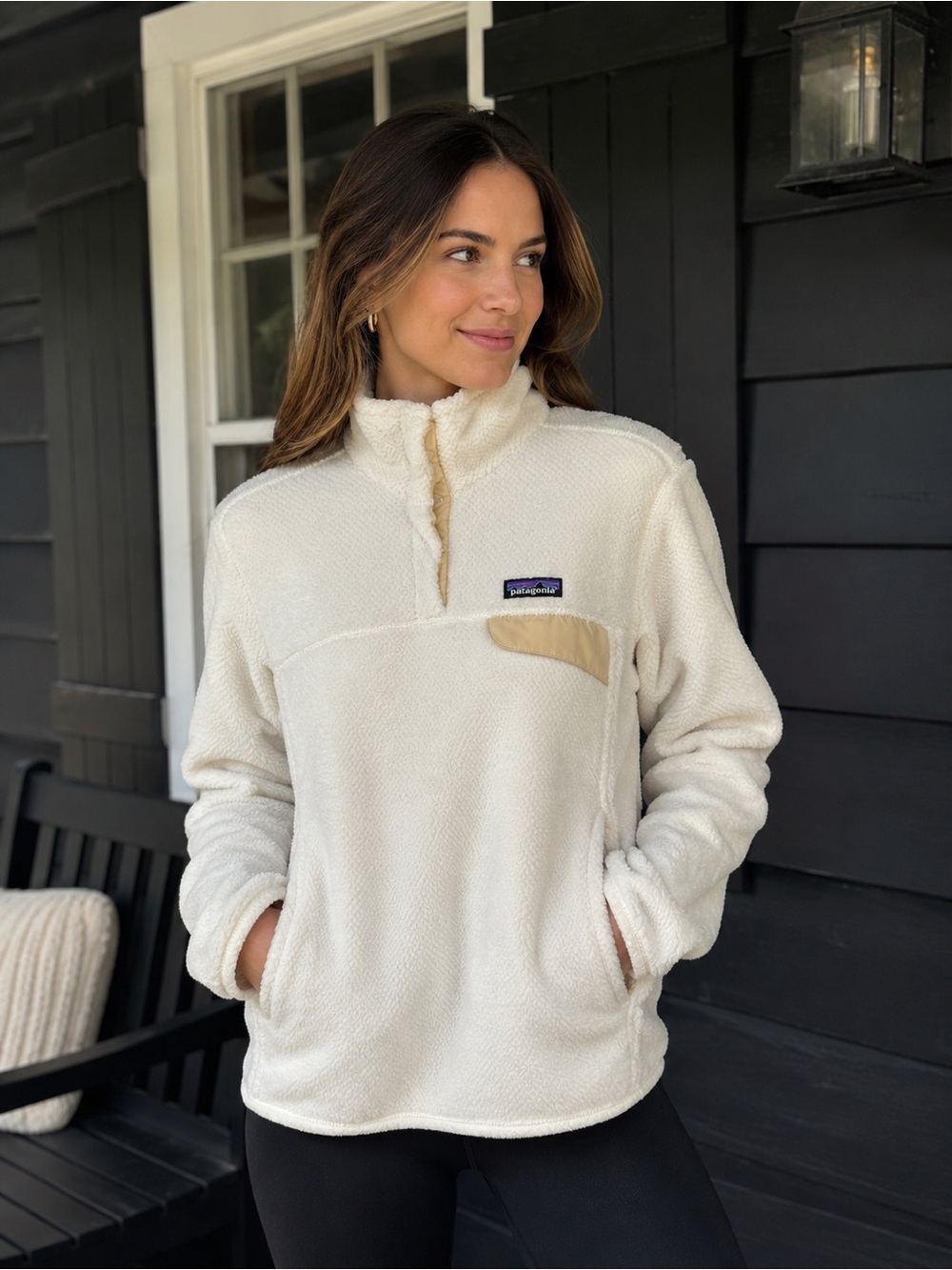 Patagonia Women’s Better Sweater 1/4 Zip Fleece Pullover Cream Ivory Size M